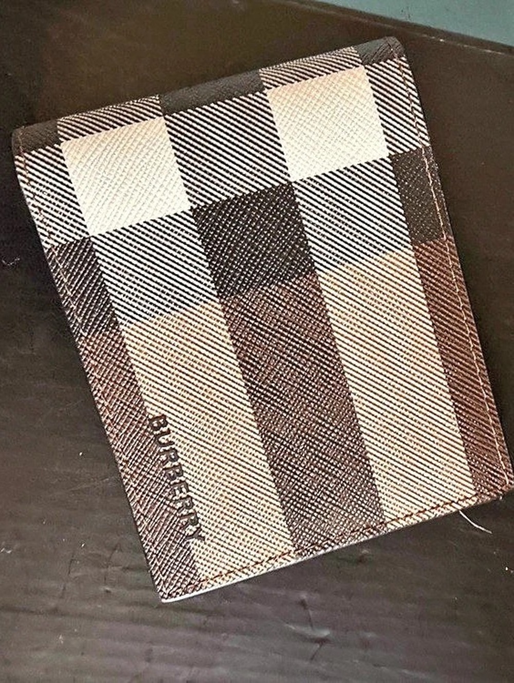 Burberry Check Bifold Wallet in Brown & Beige